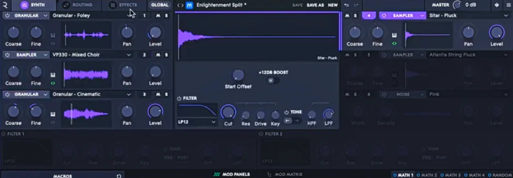 picture of synth tab of the roli equator 2 plugin
