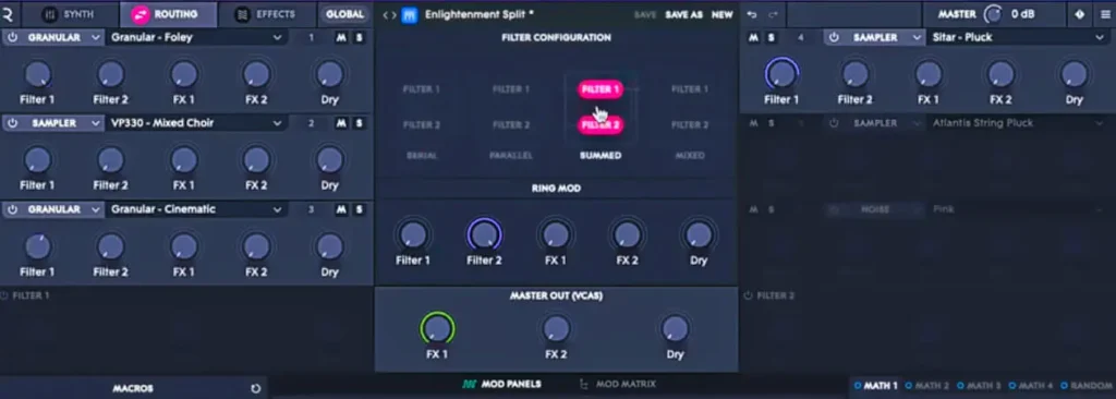  picture routing tab of roli equator 2 plugin 