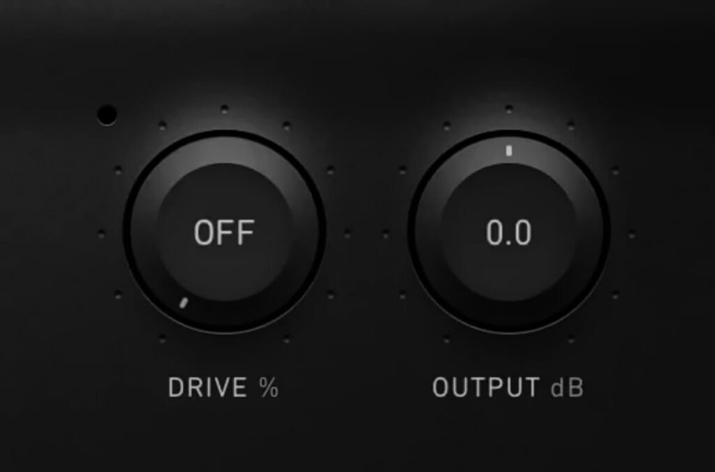 drive and output knob of the bx boom plugin. 